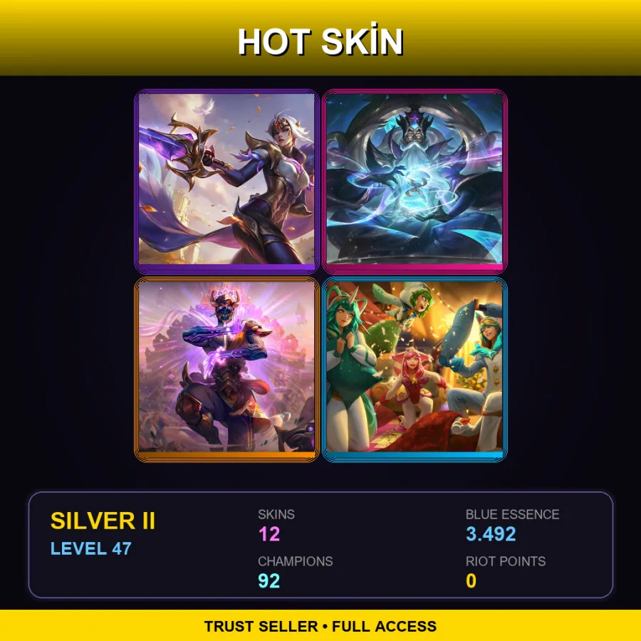 EUW | Lv47 | Silver II | 12 Skin | 92 Champ