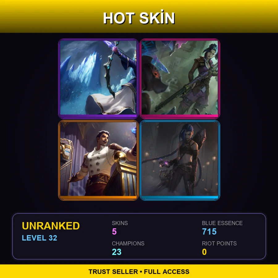EUNE | Lv32 | Unranked | 5 Skin | 23 Champ — Unranked / Smurf League of Legends