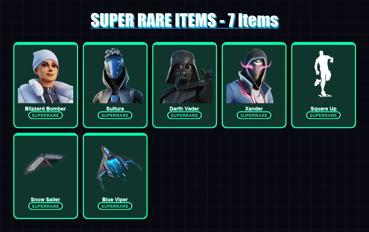 [PS4/PS5/XBOX/PC] | Blizzard Bomber | Sultura | Darth Vader | Xander | Son Goku | 45 skin | 72 pickaxe | 49 emote | 61 glider | Lv847