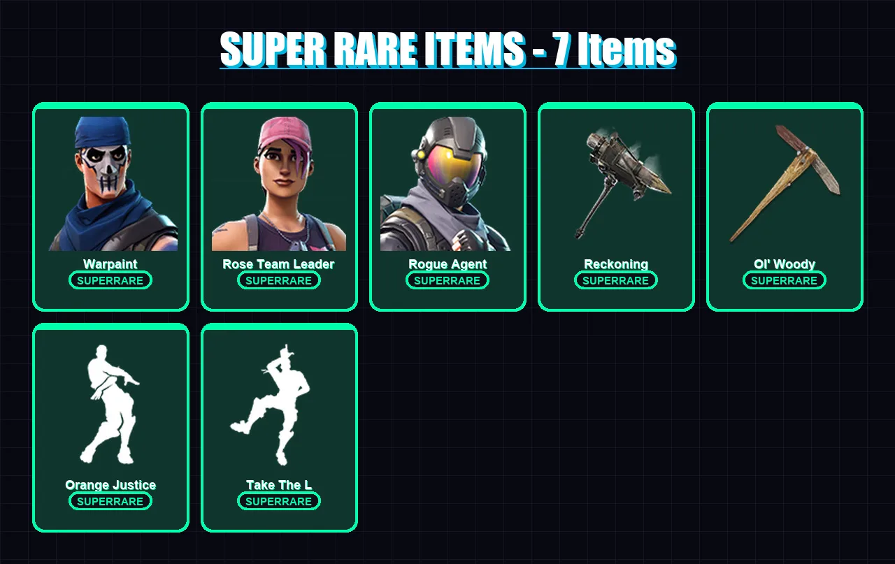 [PC/XBOX/PSN] | Warpaint | Rose Team Leader | Rogue Agent | Calamity | Zenith | 28 skin | 20 pickaxe | 31 emote | 26 glider | Lv325