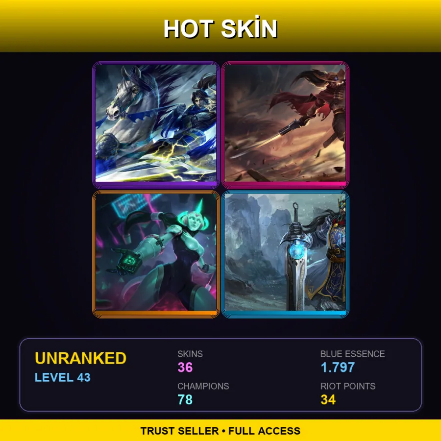 SG | Lv43 | Unranked | 36 Skin | 78 Champ — Riot Graves