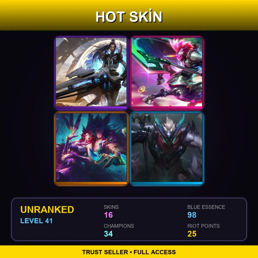 BR | Lv41 | Unranked | 16 Skin | 34 Champ