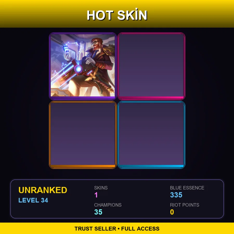 EUW | Lv34 | Unranked | 1 Skin | 35 Champ