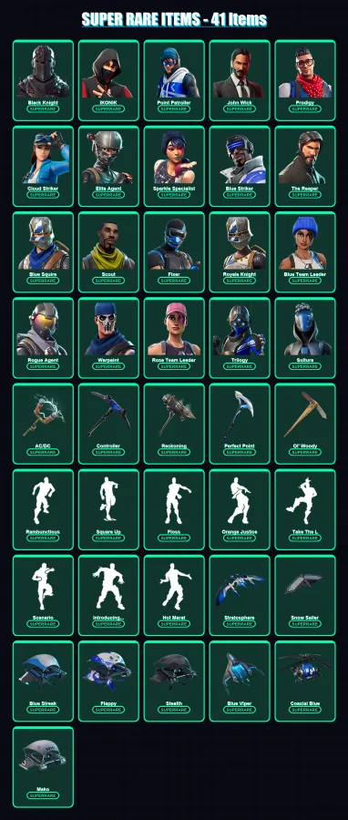 [PS4/PS5/XBOX/PC] | Black Knight | IKONIK | Point Patroller | John Wick | Prodigy | 233 skin | 170 pickaxe | 164 emote | 133 glider | Lv1424 — Fortnite account