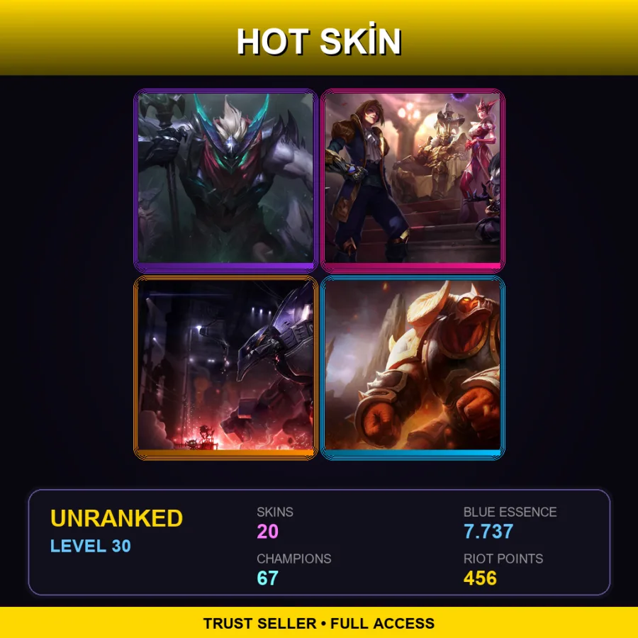 EUW | Lv30 | Unranked | 20 Skin | 67 Champ