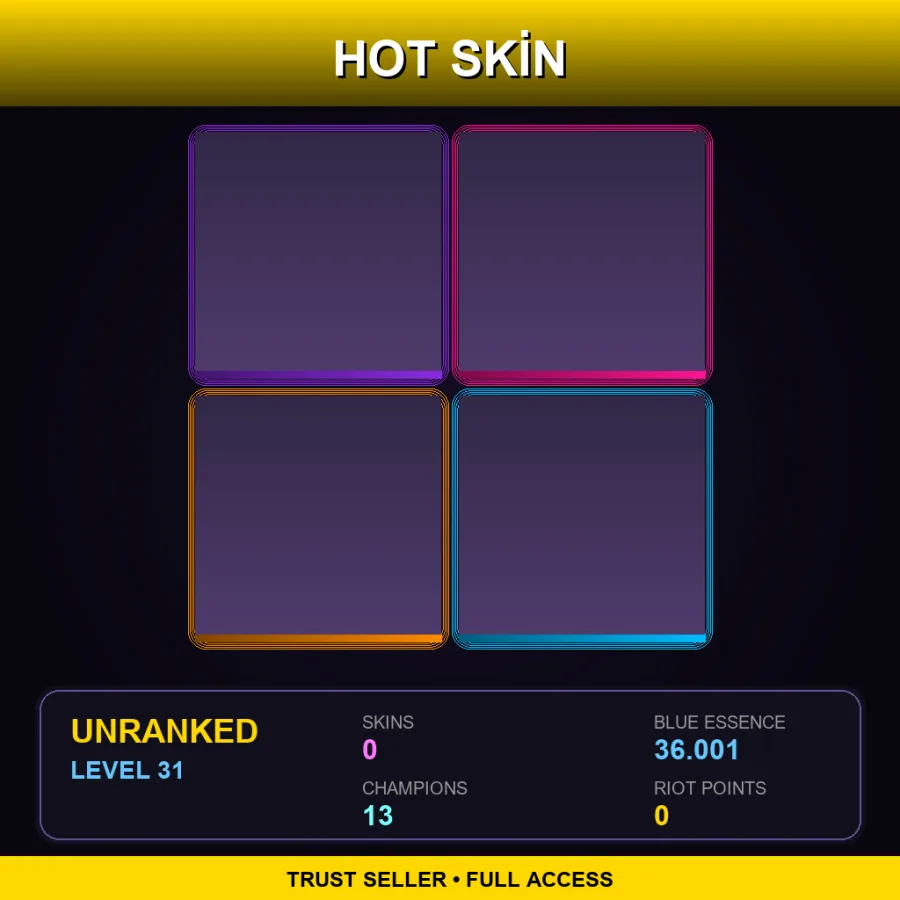 EUW | Lv31 | Unranked | 0 Skin | 13 Champ