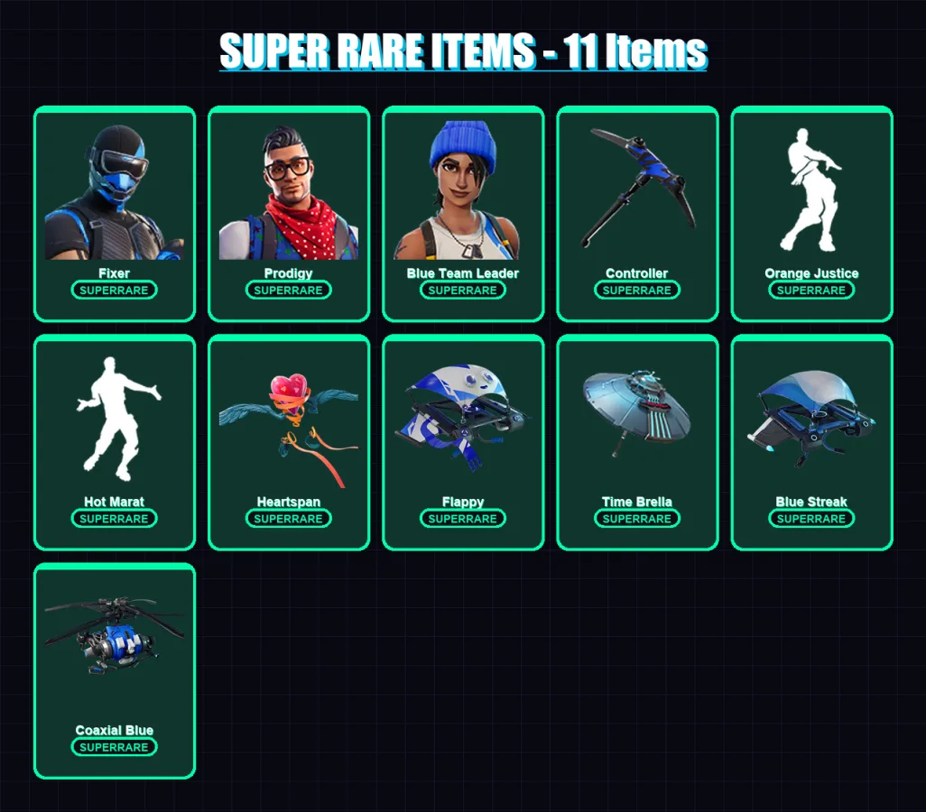 [PC/XBOX] | Fixer | Prodigy | Blue Team Leader | The Origin | Spectra Knight | 54 skin | 62 pickaxe | 53 emote | 74 glider | Lv1094