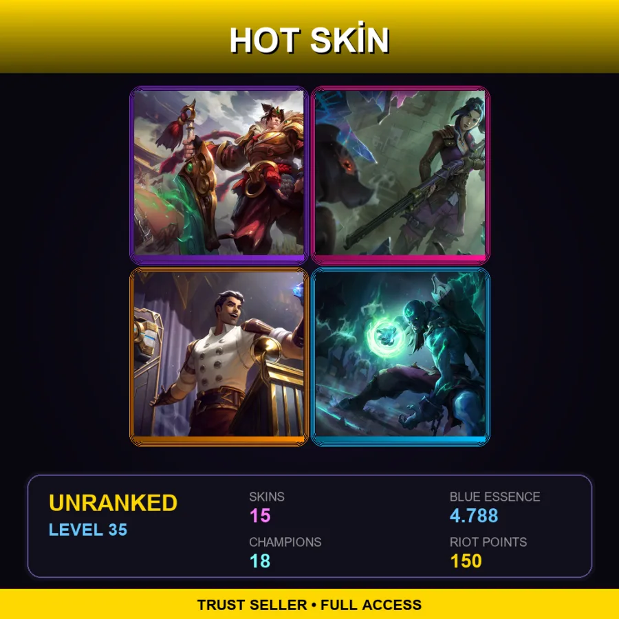 NA | Lv35 | Unranked | 15 Skin | 18 Champ
