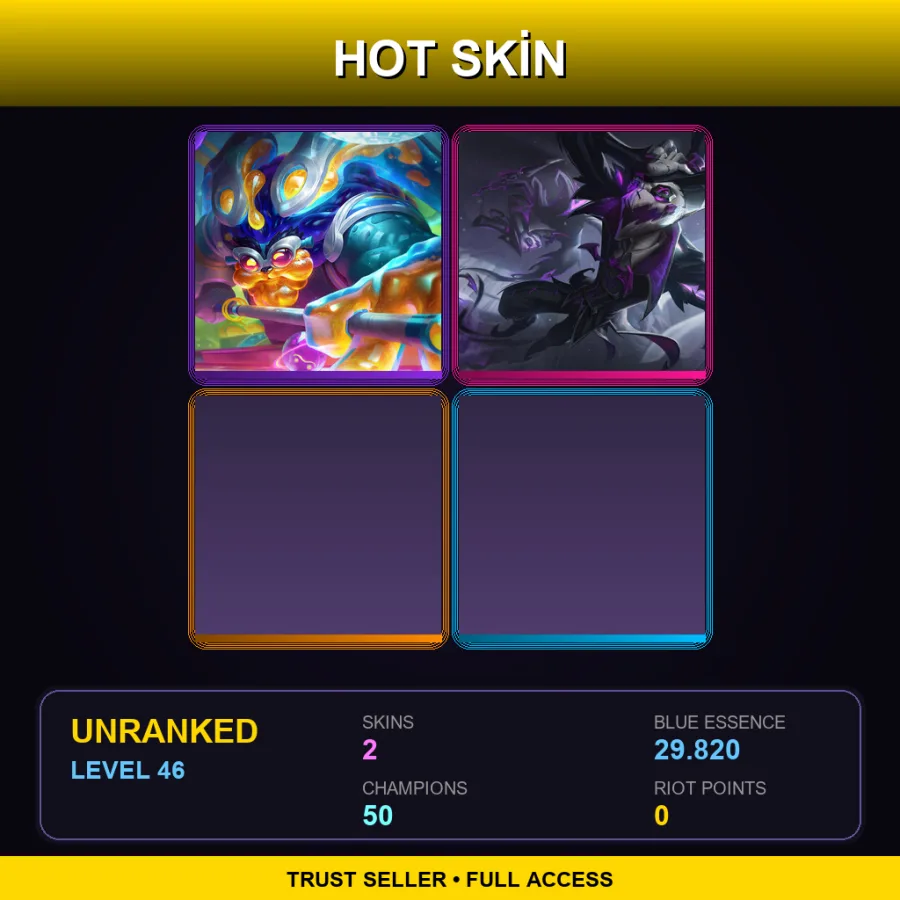 VN | Lv46 | Unranked | 2 Skin | 50 Champ