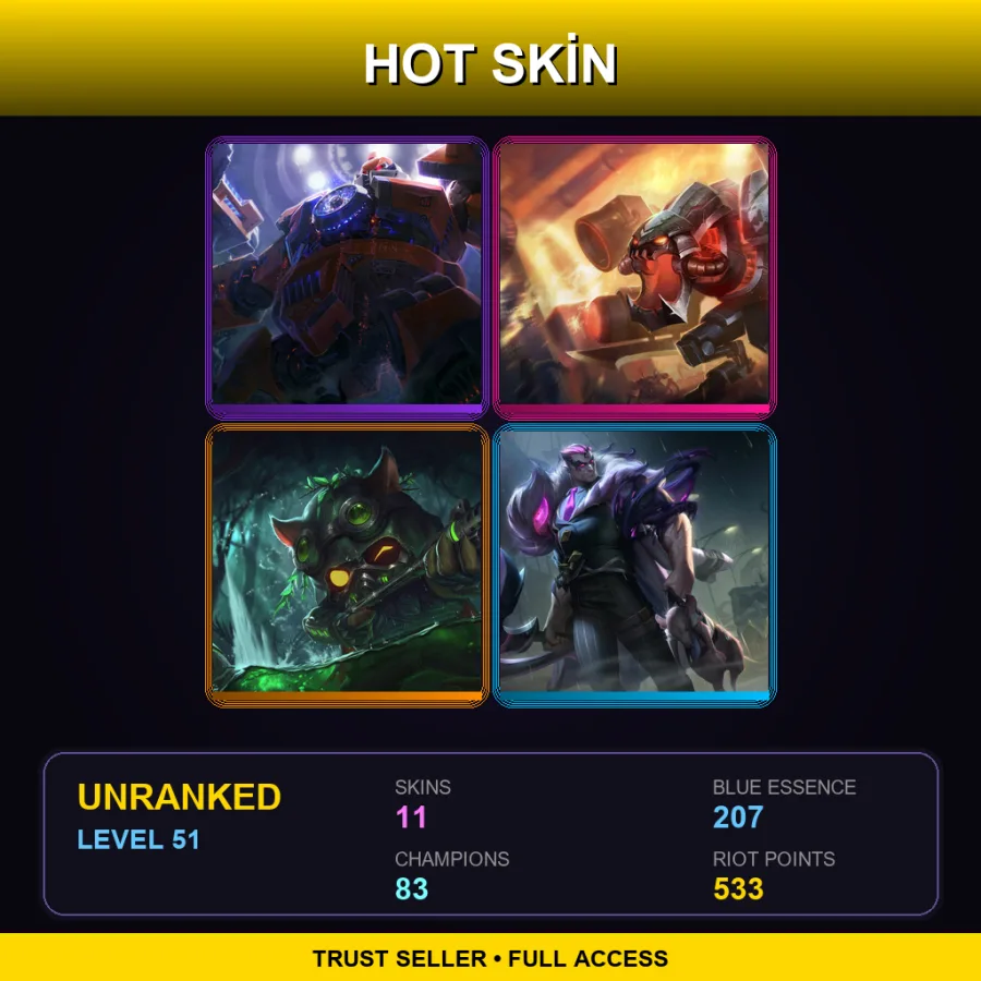 EUNE | Lv51 | Unranked | 11 Skin | 83 Champ