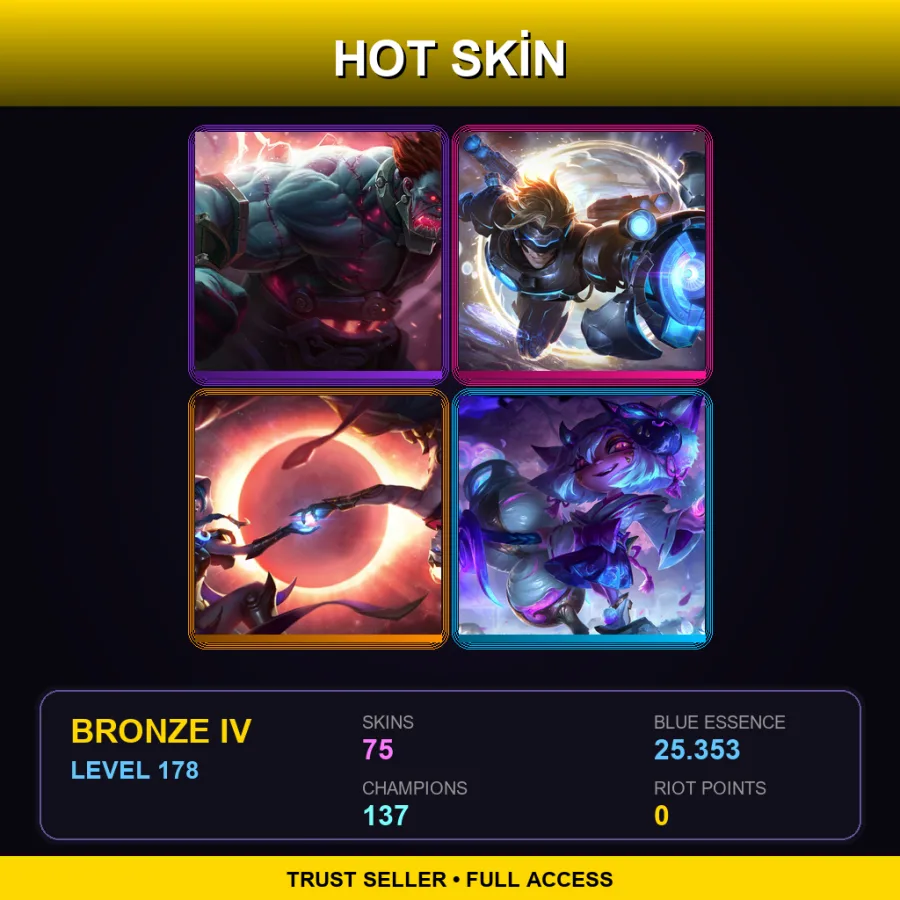 BR | Lv178 | Bronze IV | 75 Skin | 137 Champ