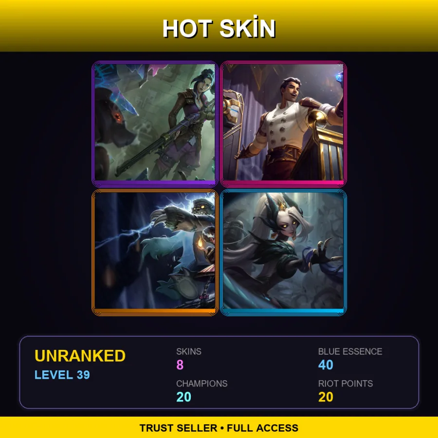 LAS | Lv39 | Unranked | 8 Skin | 20 Champ