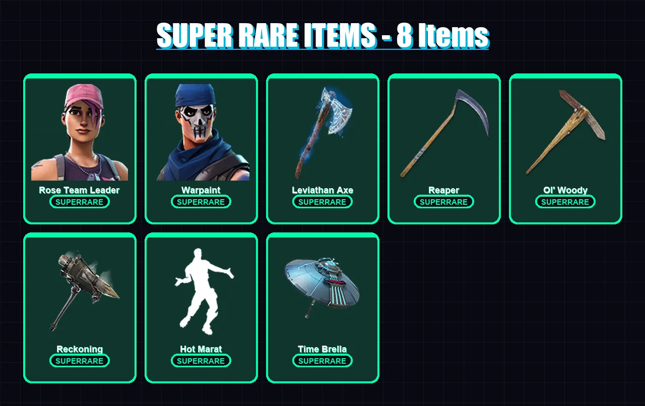 [PC/XBOX/PSN] | Rose Team Leader | Warpaint | Paradigm (Reality-659) | Deadpool | Menace | 169 skin | 189 pickaxe | 154 emote | 168 glider | Lv2231