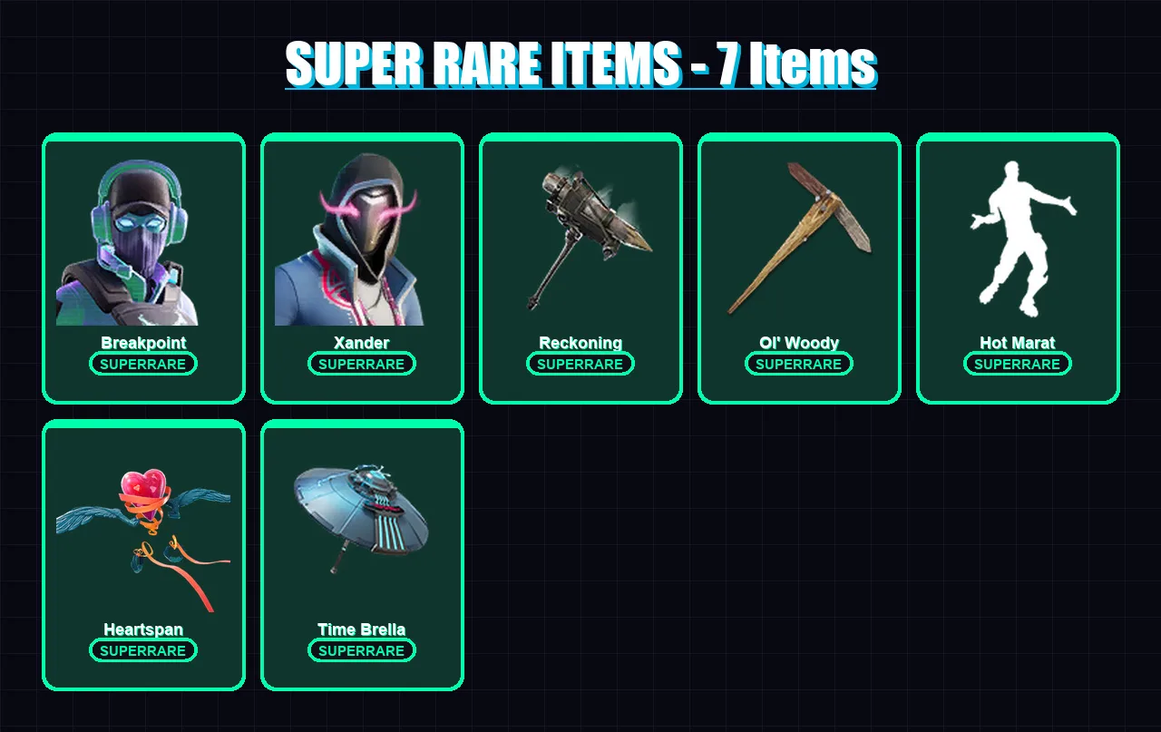 [SWITCH/PC] | Breakpoint | Xander | Blackheart | Mandalorian | Spectra Knight | 137 skin | 171 pickaxe | 173 emote | 142 glider | Lv2158