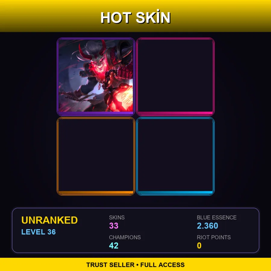 EUW | Lv36 | Unranked | 33 Skin | 42 Champ