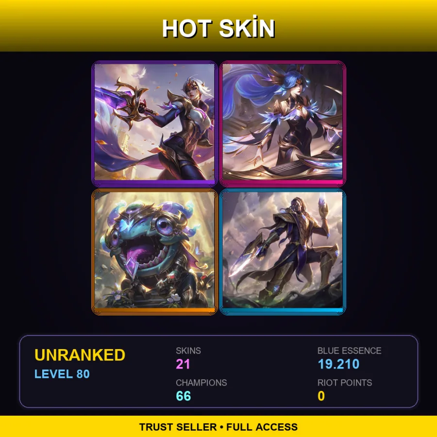 EUNE | Lv80 | Unranked | 21 Skin | 66 Champ with Ornn