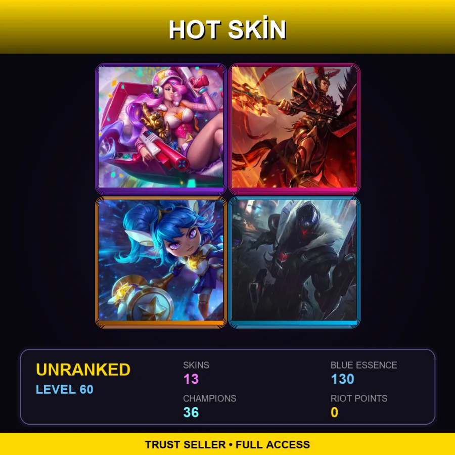 LAN | Lv60 | Unranked | 13 Skin | 36 Champ with Kindred