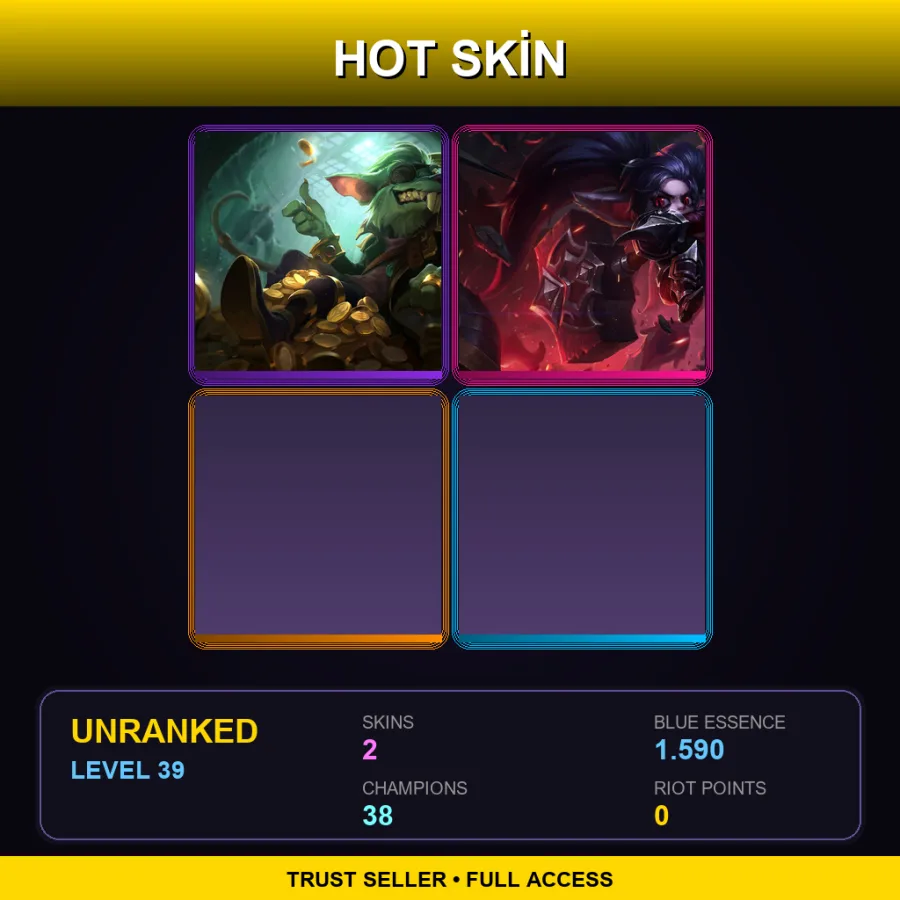 EUW | Lv39 | Unranked | 2 Skin | 38 Champ