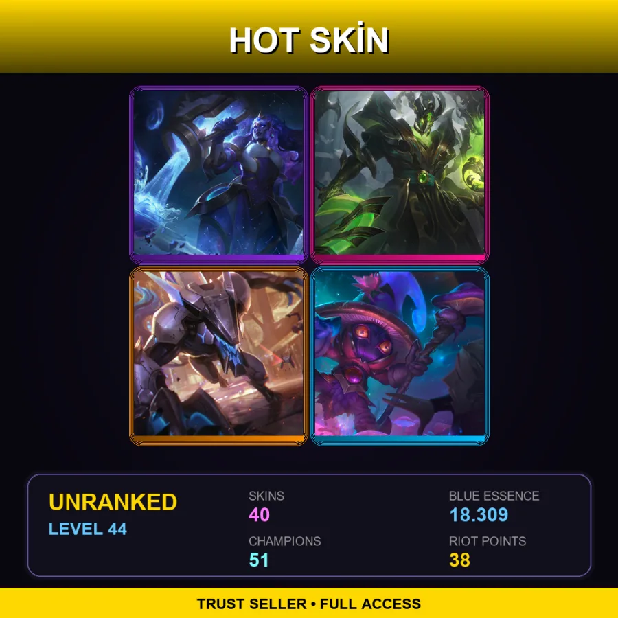 EUW | Lv44 | Unranked | 40 Skin | 51 Champ
