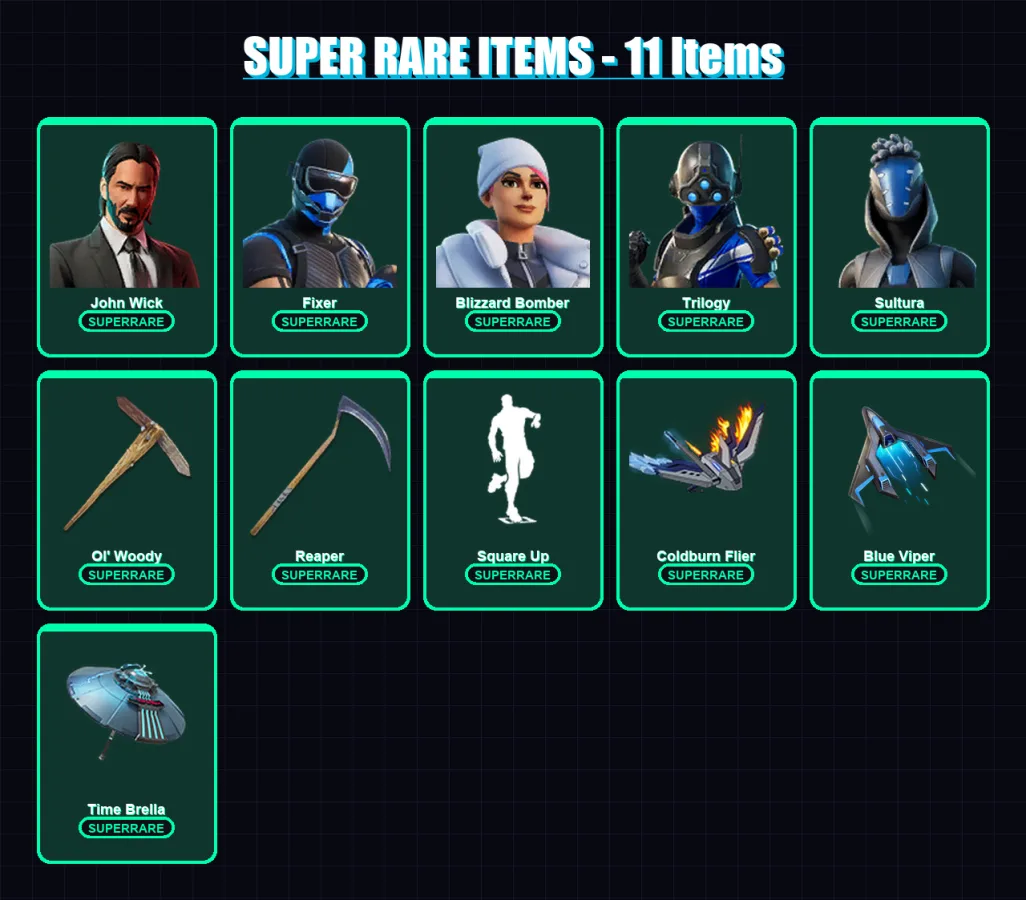 [PS4/PS5/XBOX/PC] | John Wick | Fixer | Blizzard Bomber | Trilogy | Sultura | 321 skin | 243 pickaxe | 341 emote | 107 glider | Lv1462