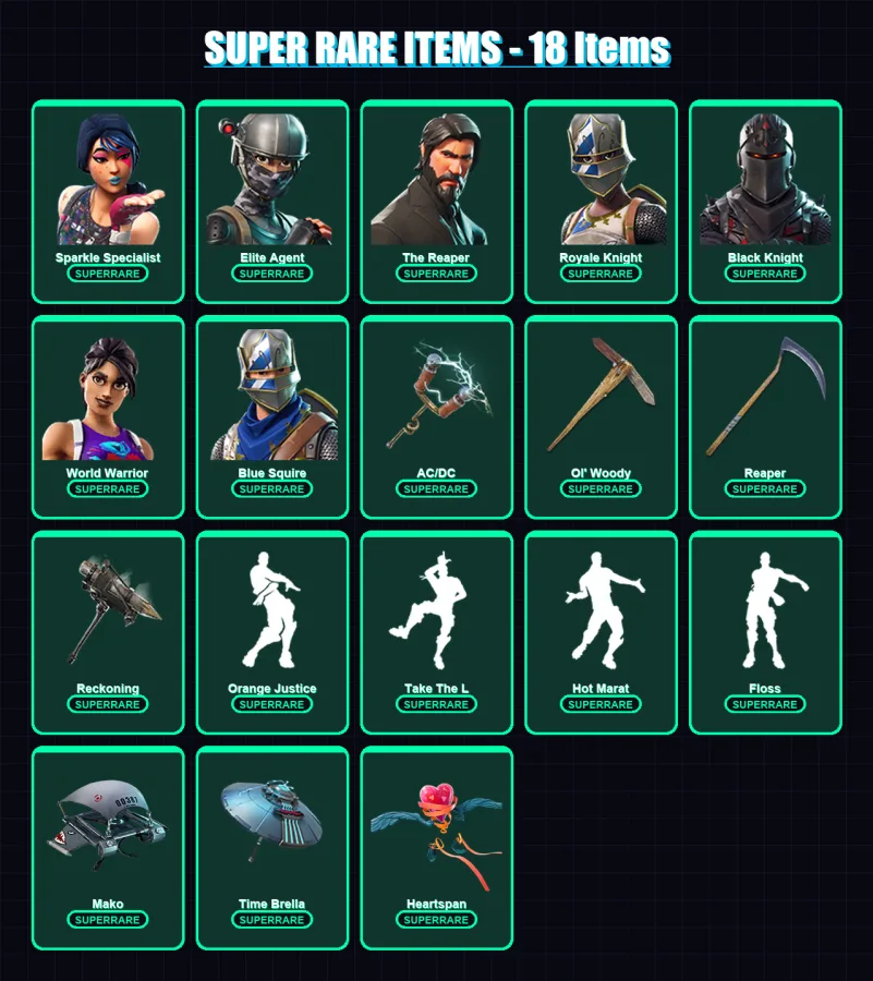 [PC/PSN] | Sparkle Specialist | Elite Agent | The Reaper | Royale Knight | Black Knight | 135 skin | 121 pickaxe | 113 emote | 116 glider | Lv2078