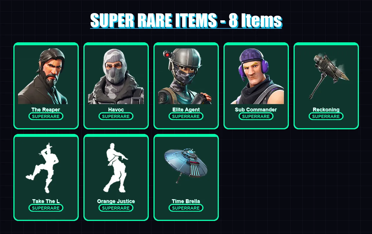 [PC/XBOX/PSN] | The Reaper | Havoc | Elite Agent | Sub Commander | Dark Voyager | 21 skin | 21 pickaxe | 28 emote | 26 glider | Lv452