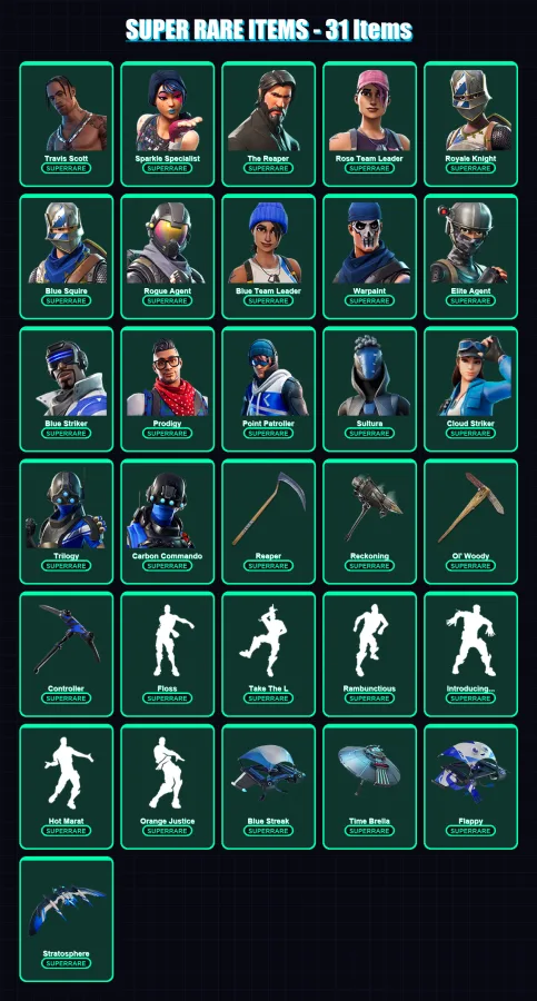 [PC/XBOX/PSN] | Travis Scott | Sparkle Specialist | The Reaper | 108 skin | Lv1505