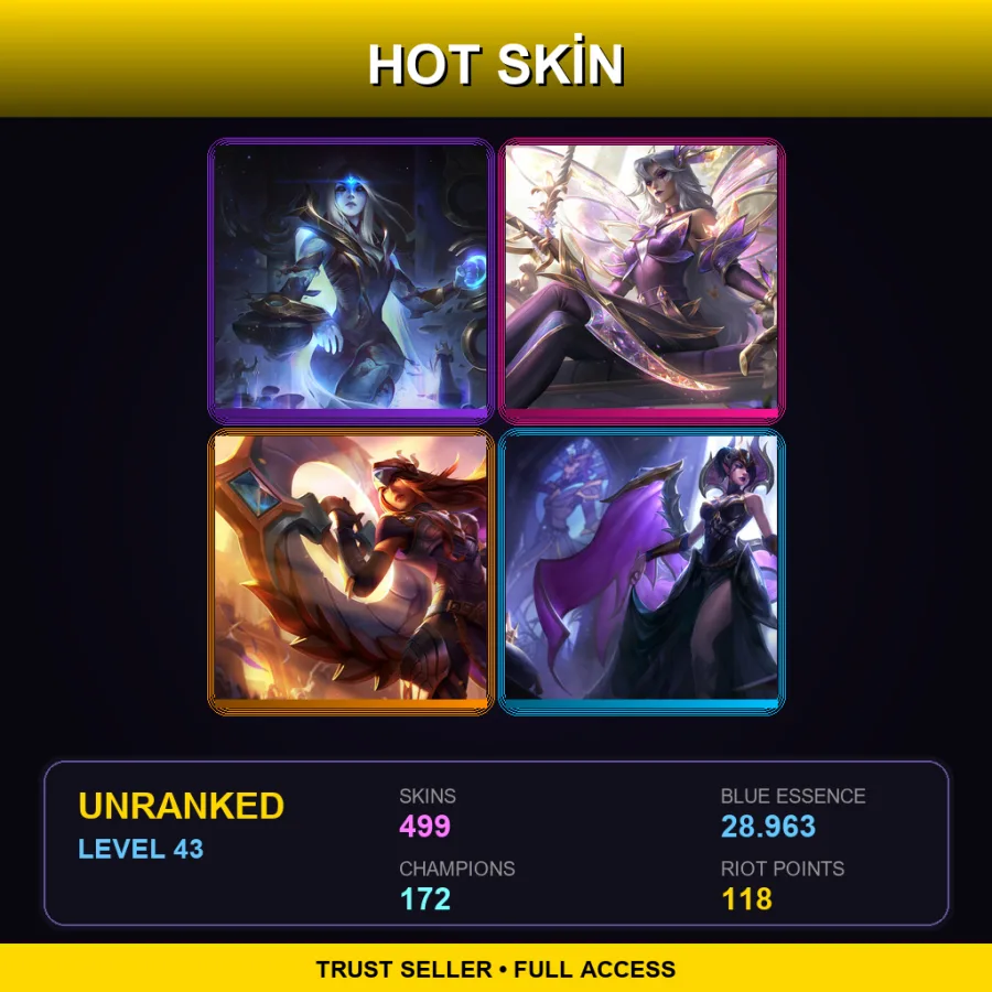 VN | Lv43 | Unranked | 499 Skin | 172 Champ