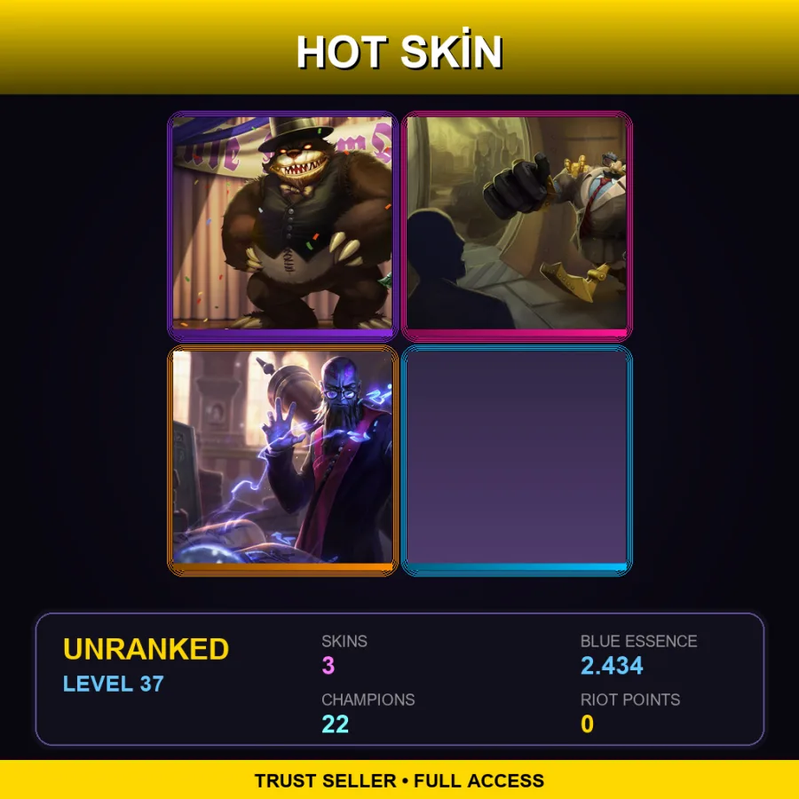 LAS | Lv37 | Unranked | 3 Skin | 22 Champ