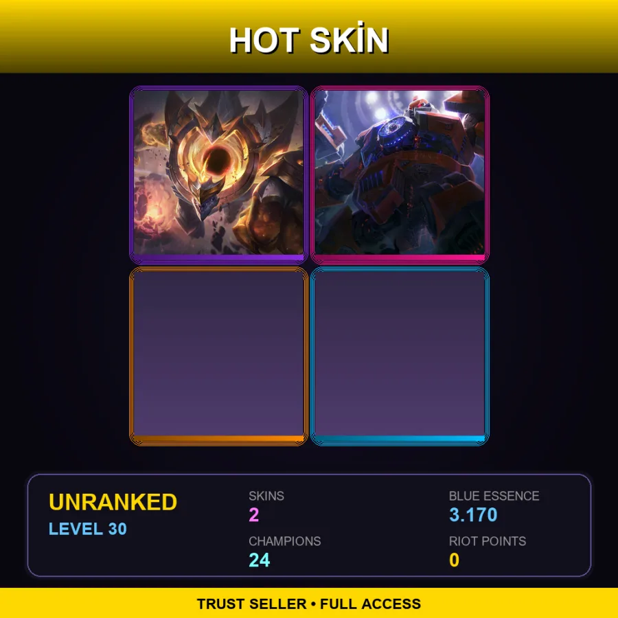 TR | Lv30 | Unranked | 2 Skin | 24 Champ