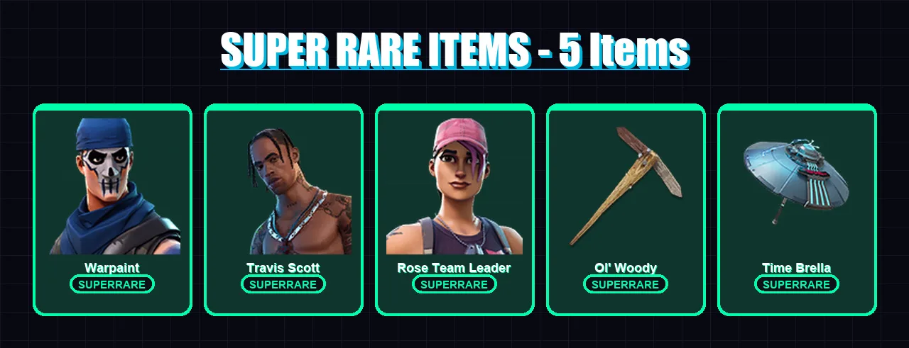 [PC] | Warpaint | Travis Scott | Rose Team Leader | Nezumi | Luxe | 91 skin | 102 pickaxe | 109 emote | 82 glider | Lv1129