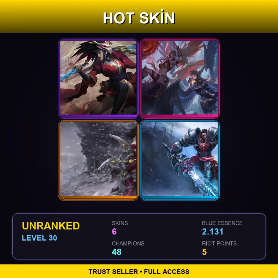 TR | Lv30 | Unranked | 6 Skin | 48 Champ with Teemo