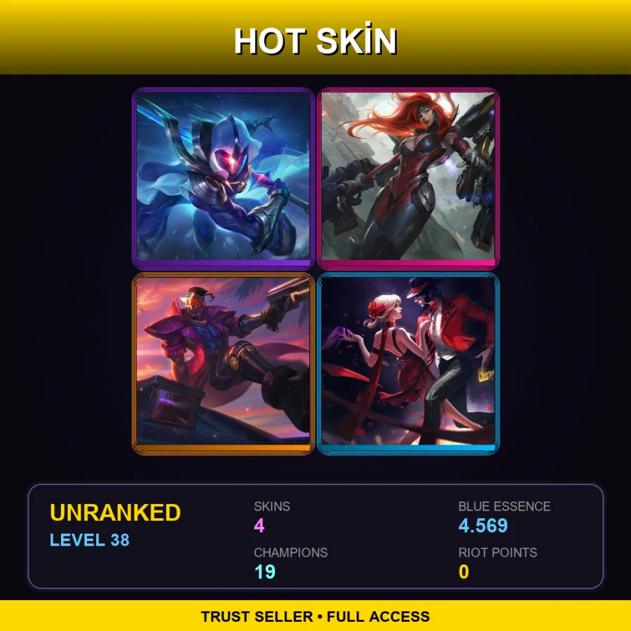 LAN | Lv38 | Unranked | 4 Skin | 19 Champ