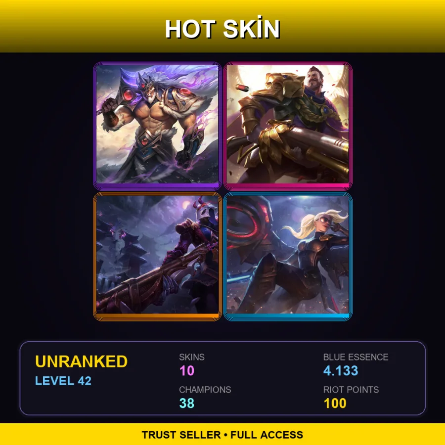 BR | Lv42 | Unranked | 10 Skin | 38 Champ