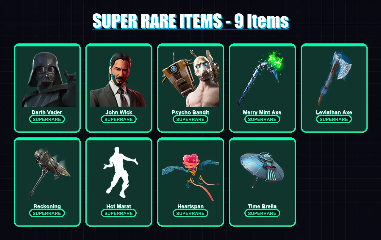 [PC/PSN] | Darth Vader | John Wick | Psycho Bandit | Era | Catalyst | 265 skin | 274 pickaxe | 211 emote | 247 glider | Lv3577