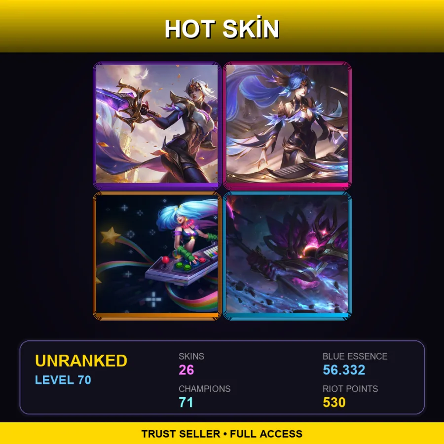 NA | Lv70 | Unranked | 26 Skin | 71 Champ — LoL account