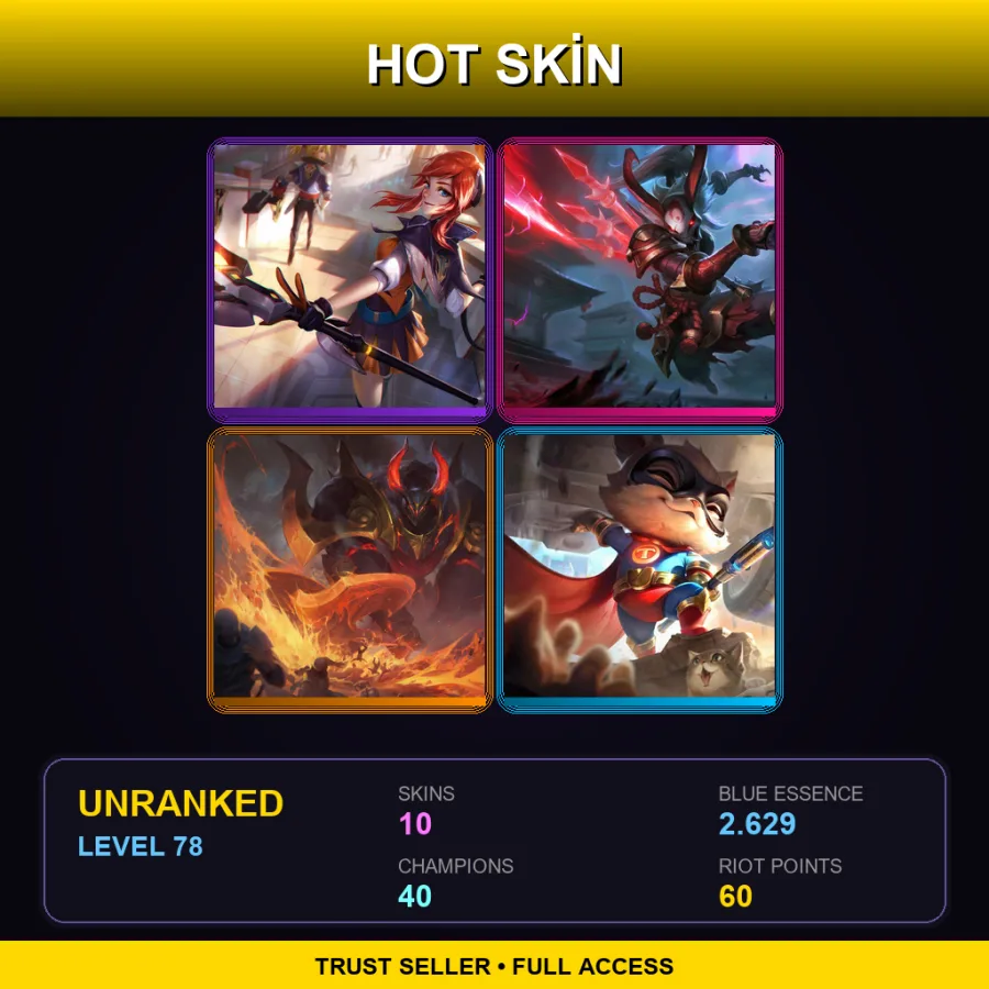 EUW | Lv78 | Unranked | 10 Skin | 40 Champ — Super Teemo