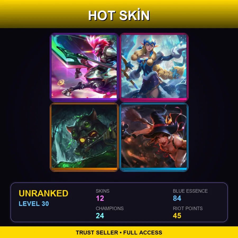 LAS | Lv30 | Unranked | 12 Skin | 24 Champ