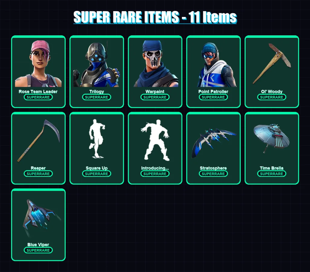 [PC] | Rose Team Leader | Trilogy | Warpaint | Point Patroller | Renzo the Destroyer | 262 skin | 289 pickaxe | 233 emote | 202 glider | Lv3461