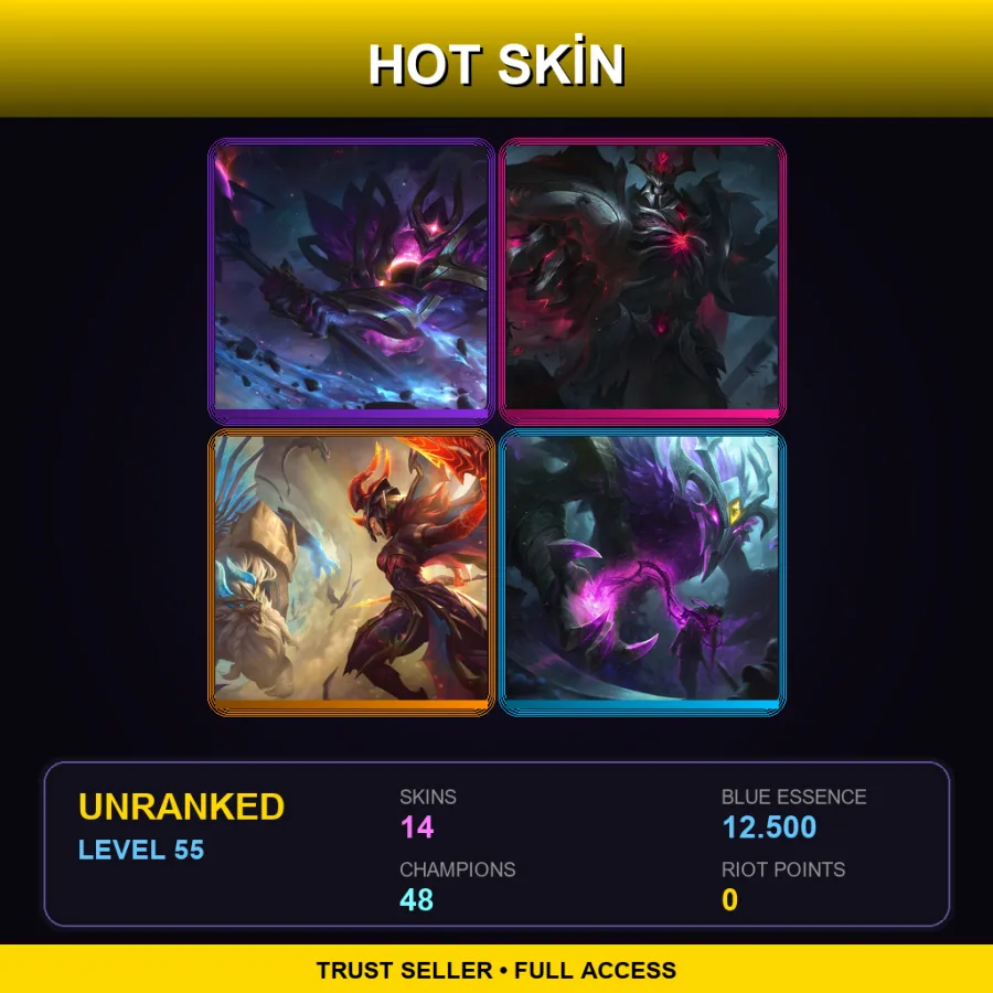 RU | Lv55 | Unranked | 14 Skin | 48 Champ — LoL account