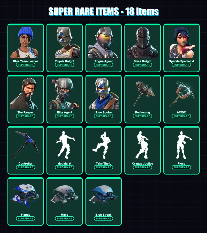 [PS4/PS5/XBOX/PC] | Blue Team Leader | Royale Knight | Rogue Agent | 29 skin | Lv530
