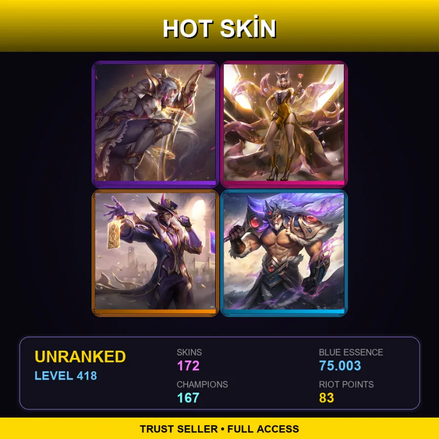 EUNE | Lv418 | Unranked | 172 Skin | 167 Champ — Nightbringer Vladimir