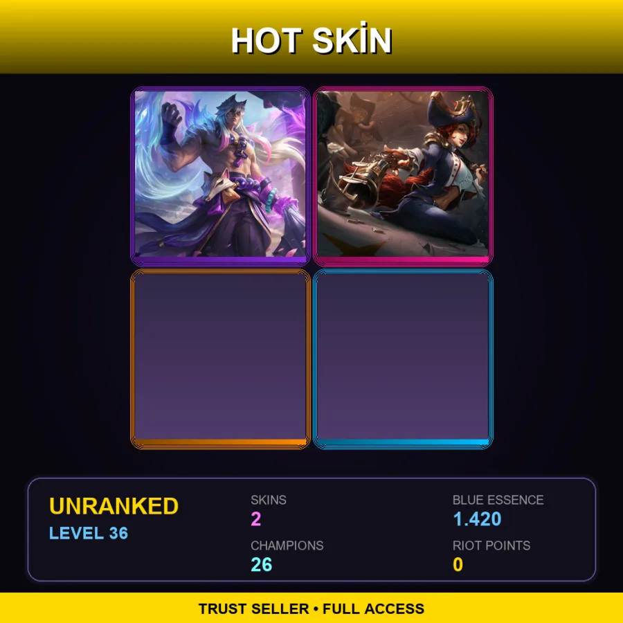 EUW | Lv36 | Unranked | 2 Skin | 26 Champ