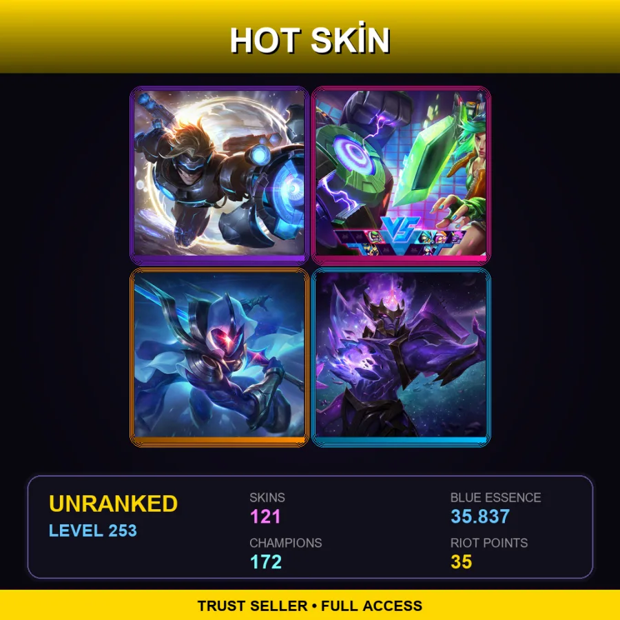 TR | Lv253 | Unranked | 121 Skin | 172 Champ