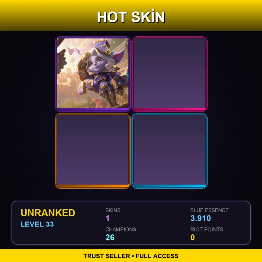 NA | Lv33 | Unranked | 1 Skin | 26 Champ