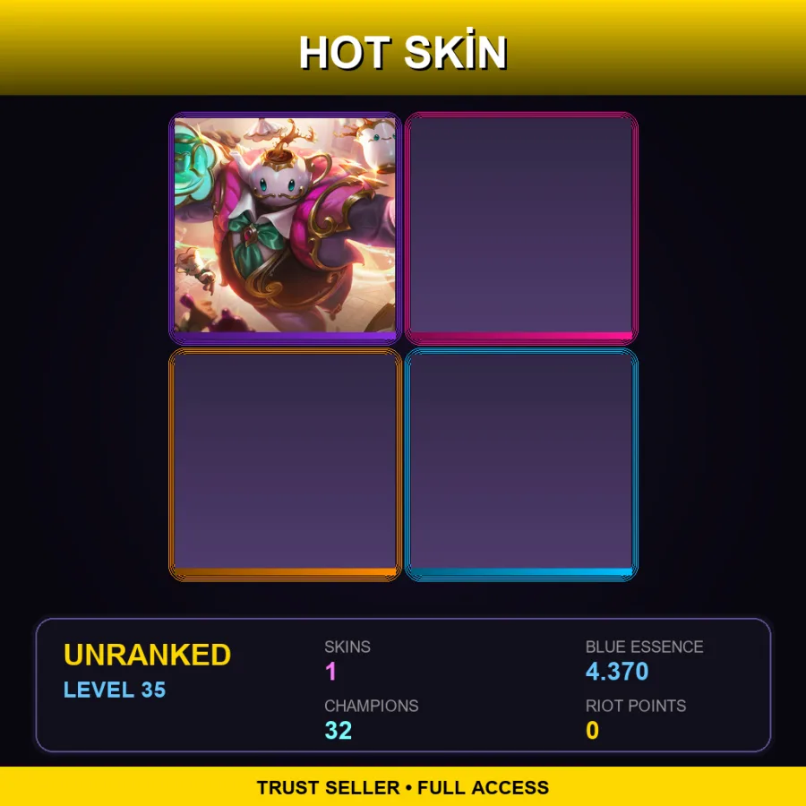 EUNE | Lv35 | Unranked | 1 Skin | 32 Champ — Cafe Cuties Bard