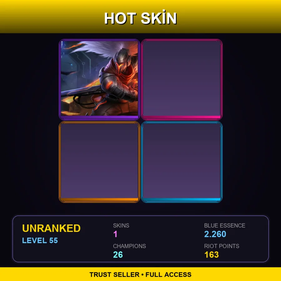 NA | Lv55 | Unranked | 1 Skin | 26 Champ — LoL account