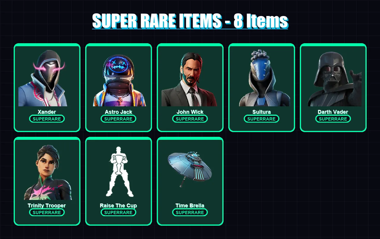 [PS4/PS5/XBOX/PC] | Xander | Astro Jack | John Wick | Sultura | Darth Vader | 221 skin | 286 pickaxe | 242 emote | 200 glider | Lv4169