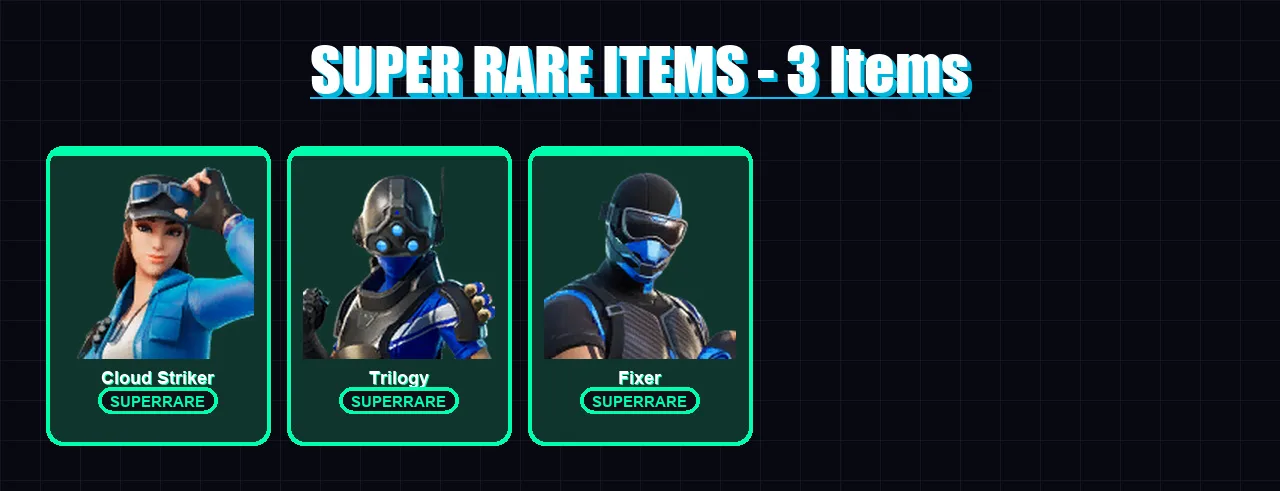 [PS4/PS5/XBOX/PC] | Cloud Striker | Trilogy | Fixer | Mandalorian | Menace | 162 skin | 185 pickaxe | 111 emote | 113 glider | Lv1577