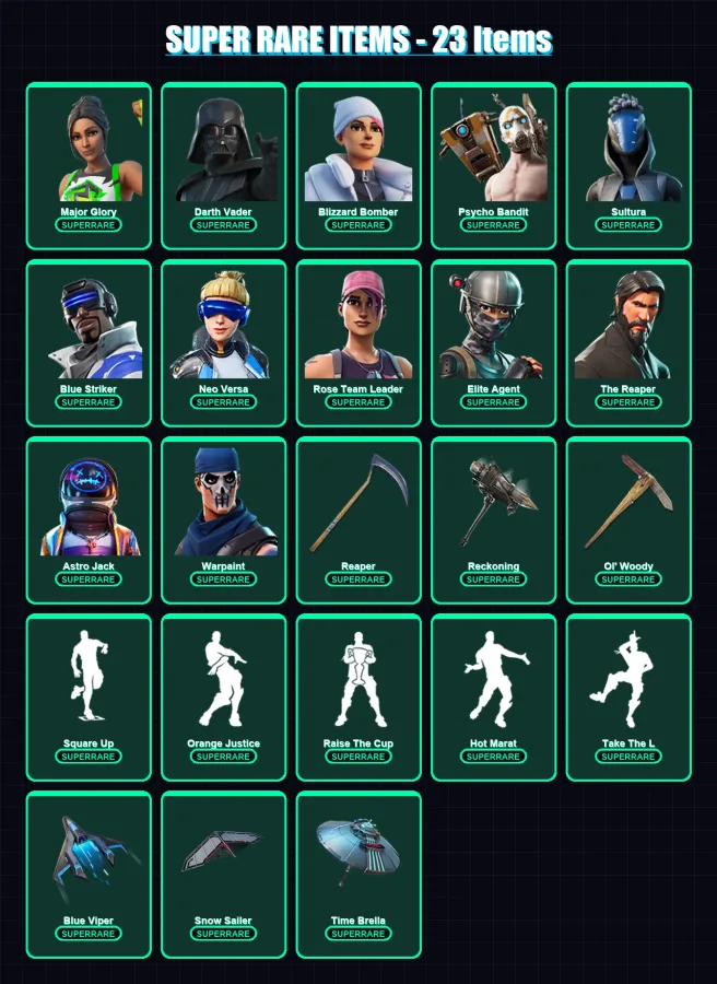 [PC/XBOX/PSN] | Major Glory | Darth Vader | Blizzard Bomber | Psycho Bandit | Sultura | 237 skin | 241 pickaxe | 243 emote | 205 glider | Lv3452 — Fortnite account